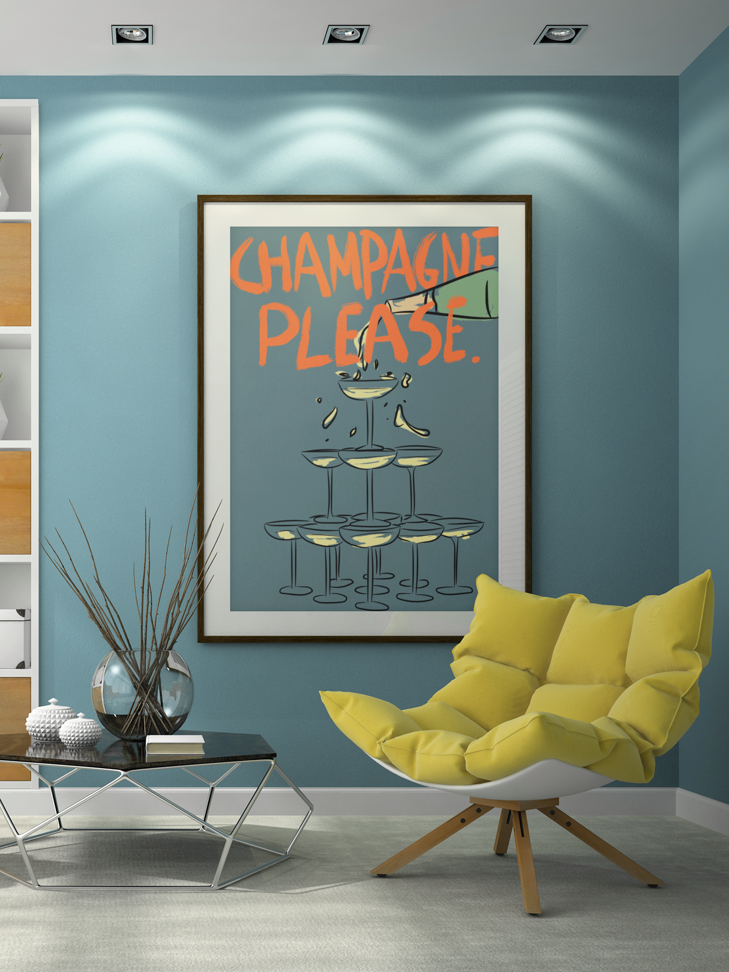 Du champagne s'il vous plaît. - Affiche