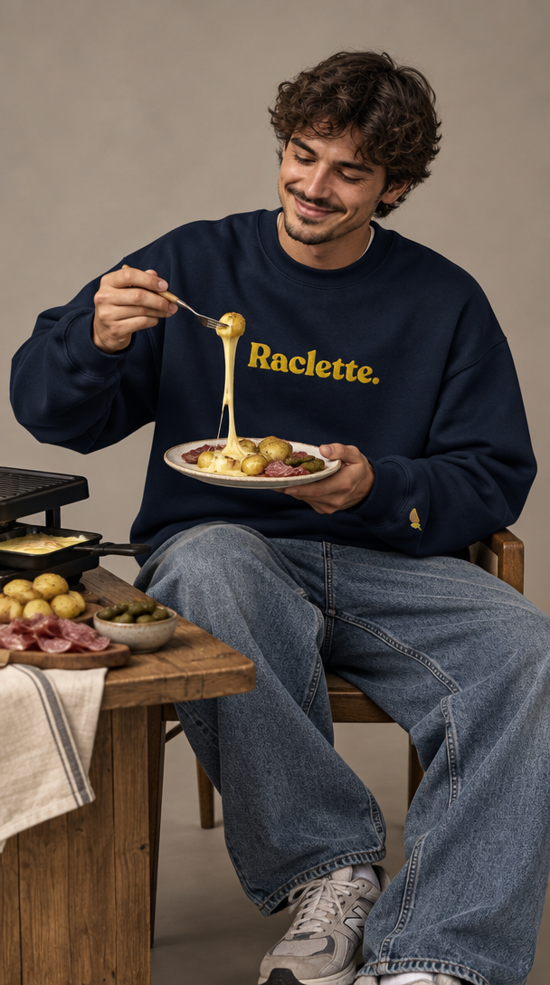 Raclette - Bio-Sweatshirt mit Stickerei