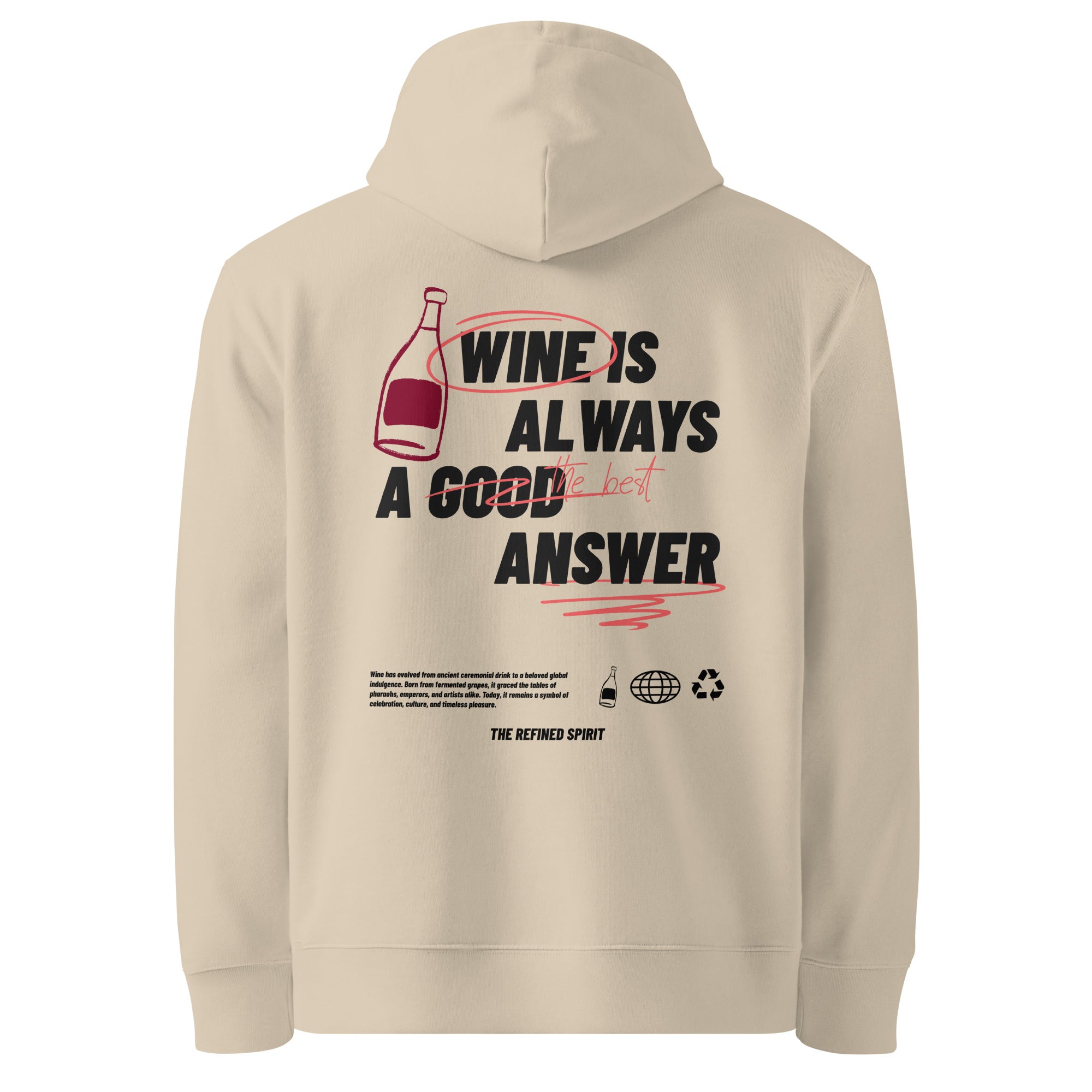 Wine is always the best answer - Organic Hoodie