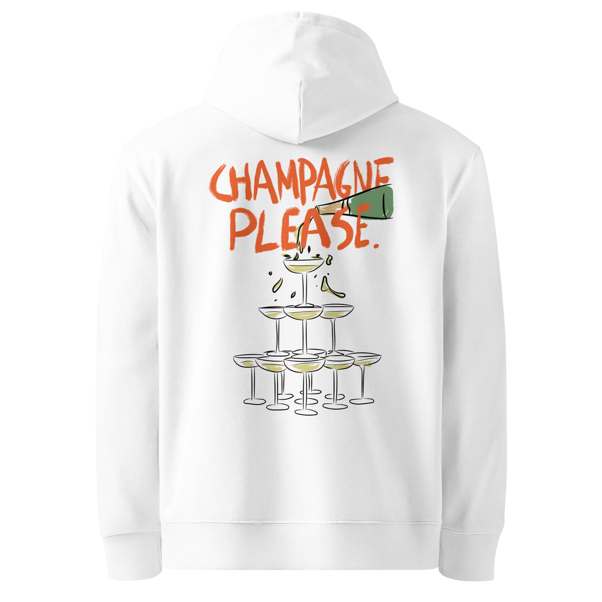 Champagne Please - Sweat à capuche bio