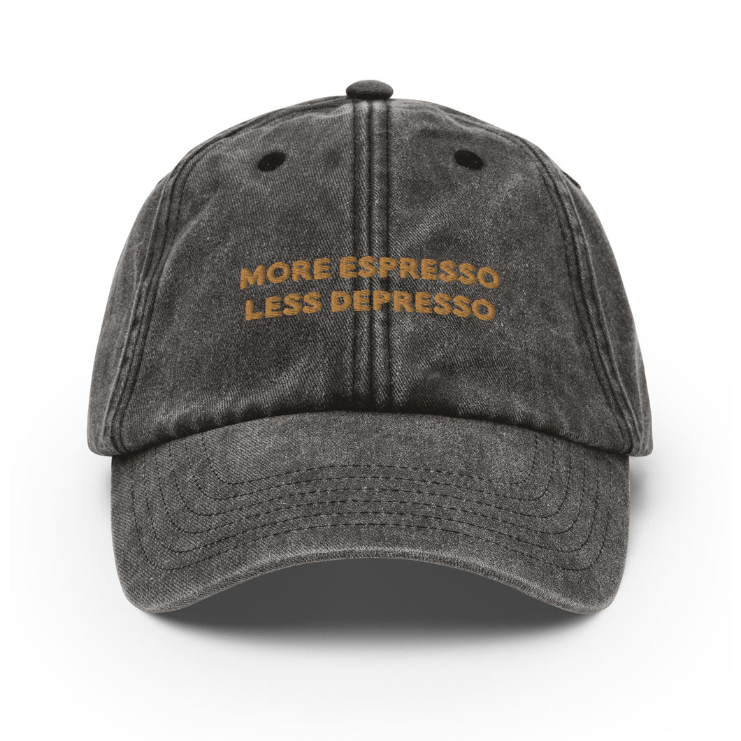 More espresso less depresso - Embroidered Vintage Cap
