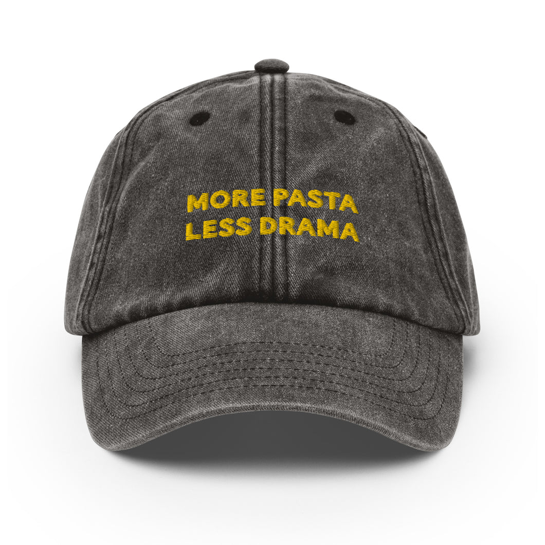 More Pasta less Drama - Vintage Embroidered Cap
