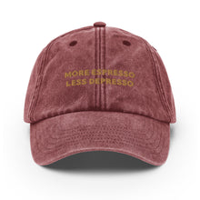 Load image into Gallery viewer, More espresso less depresso - Embroidered Vintage Cap
