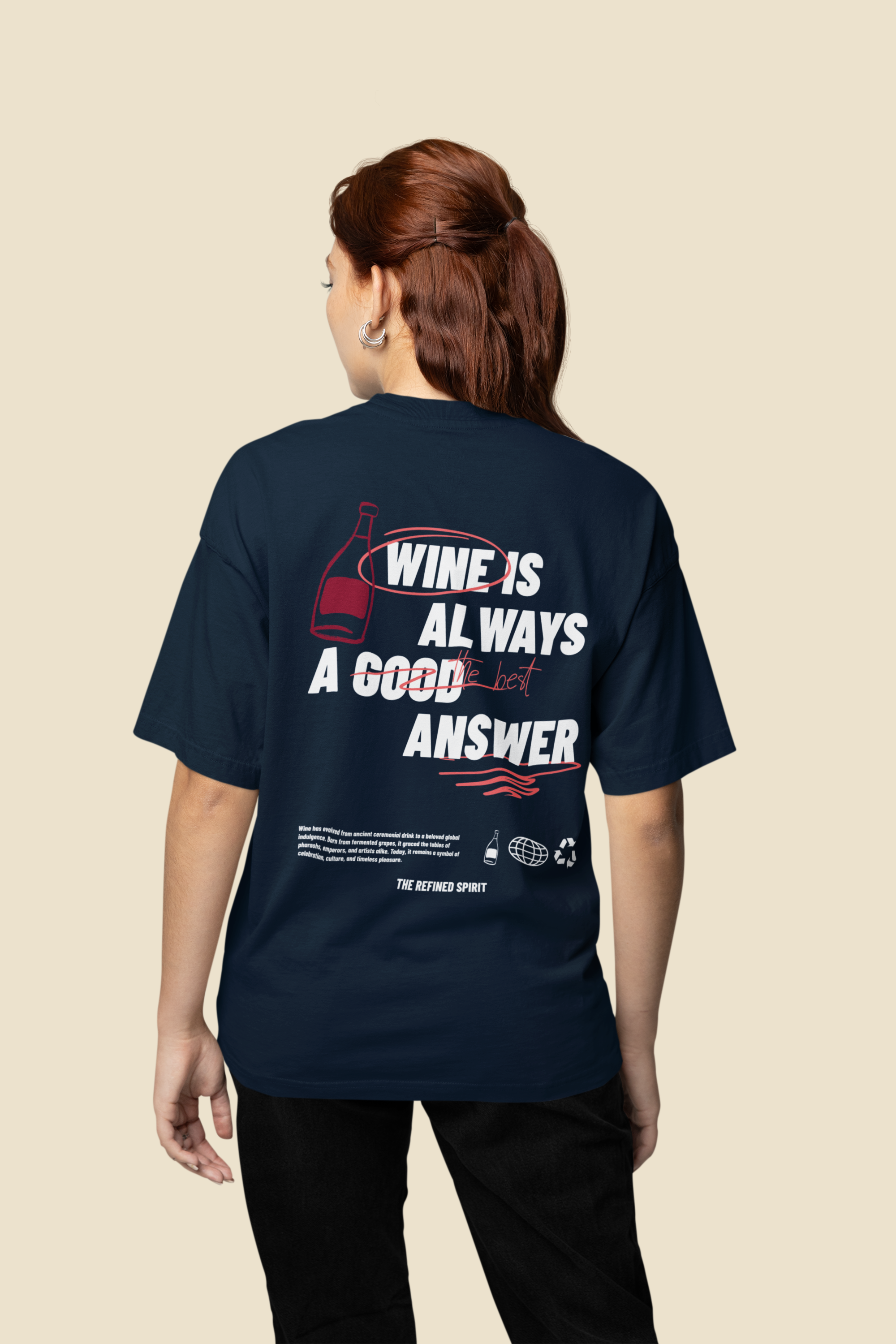 Le vin est toujours la meilleure réponse - T-shirt bio