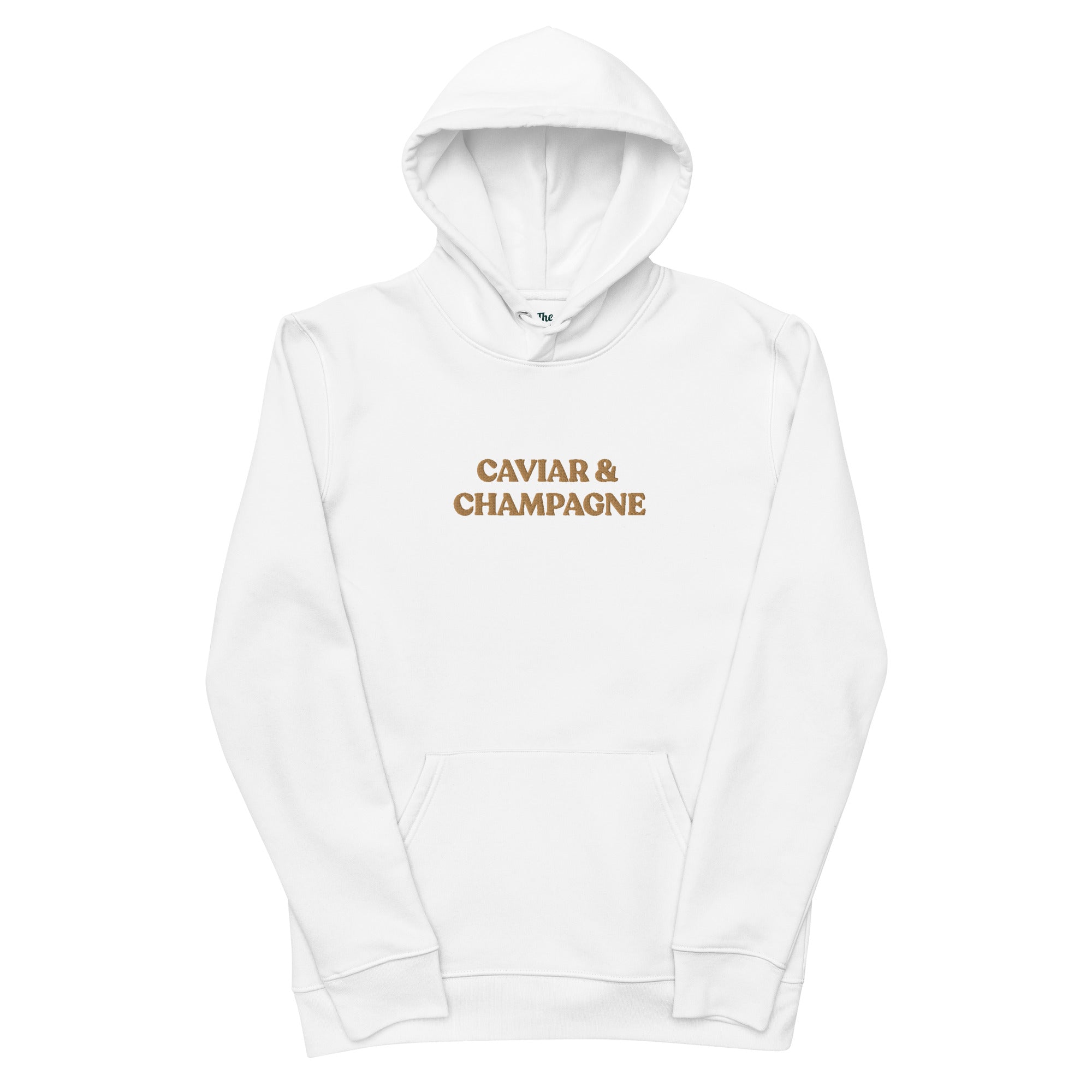 Caviar & Champagne - Organic Embroidered Hoodie - The Refined Spirit