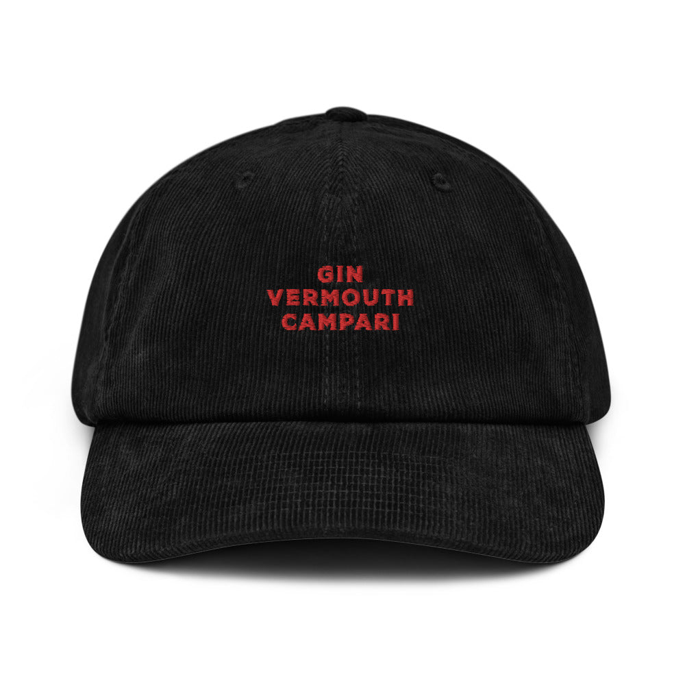Gin Vermouth Campari - Corduroy Embroidered Cap