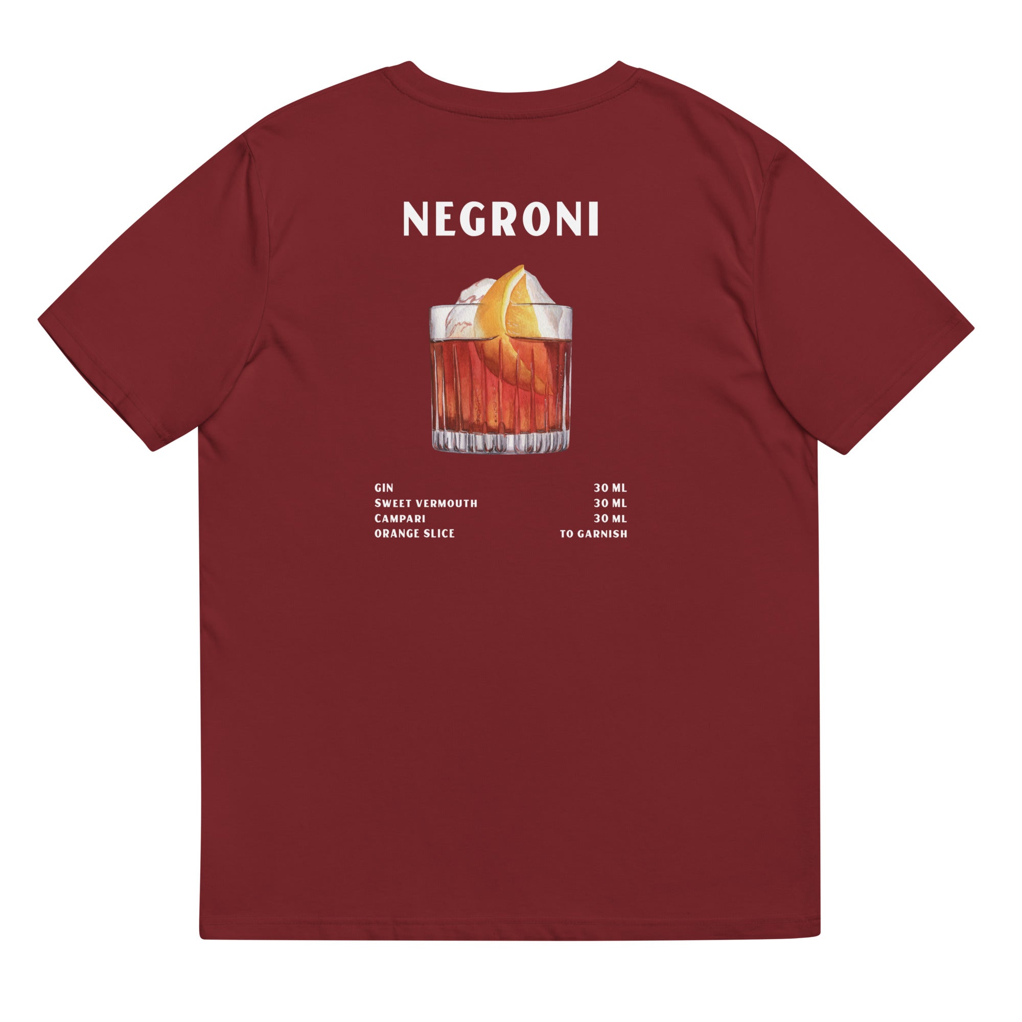 Negroni Cocktail List - Organic T-shirt - The Refined Spirit