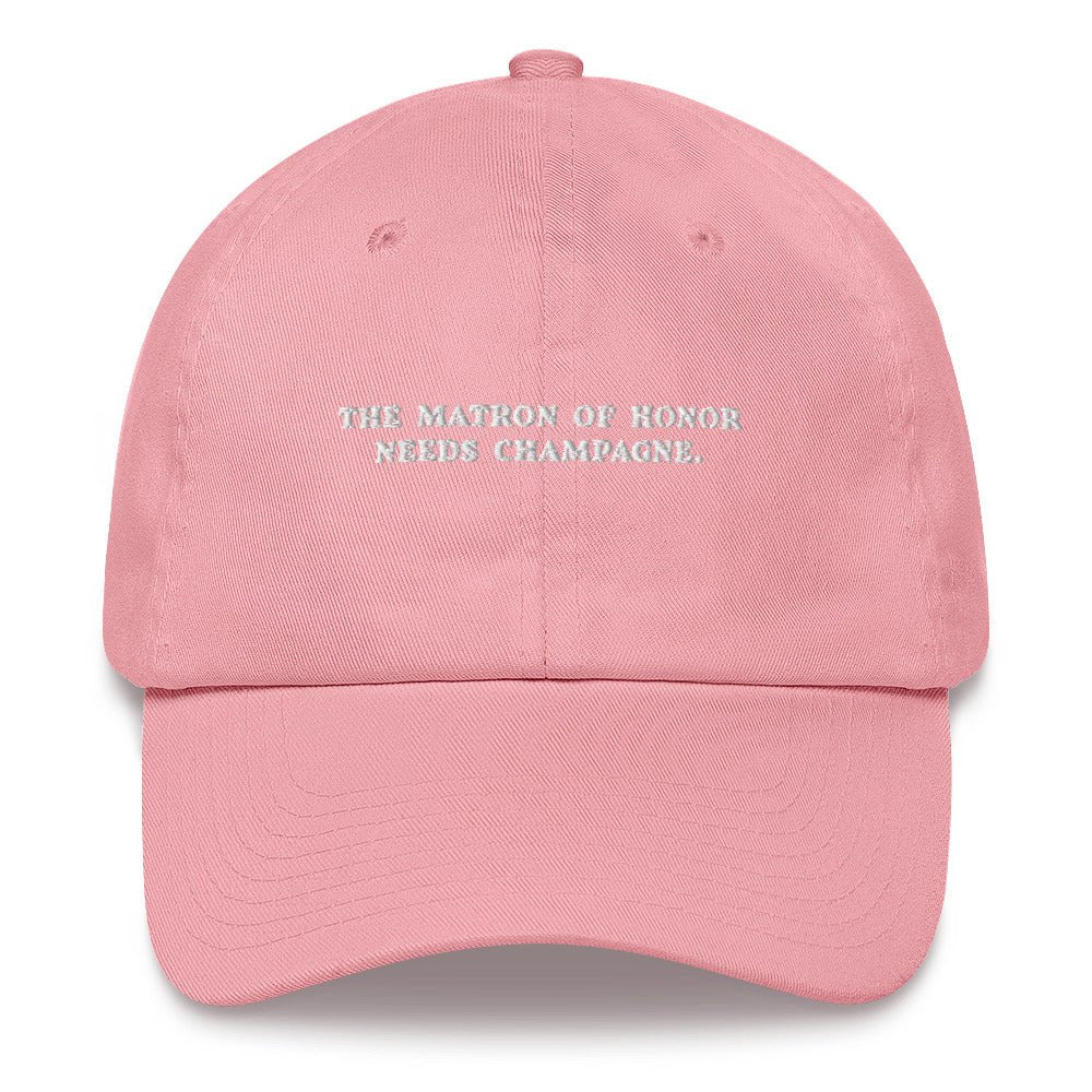 The matron of honors needs champagne - custom cap - The Refined Spirit