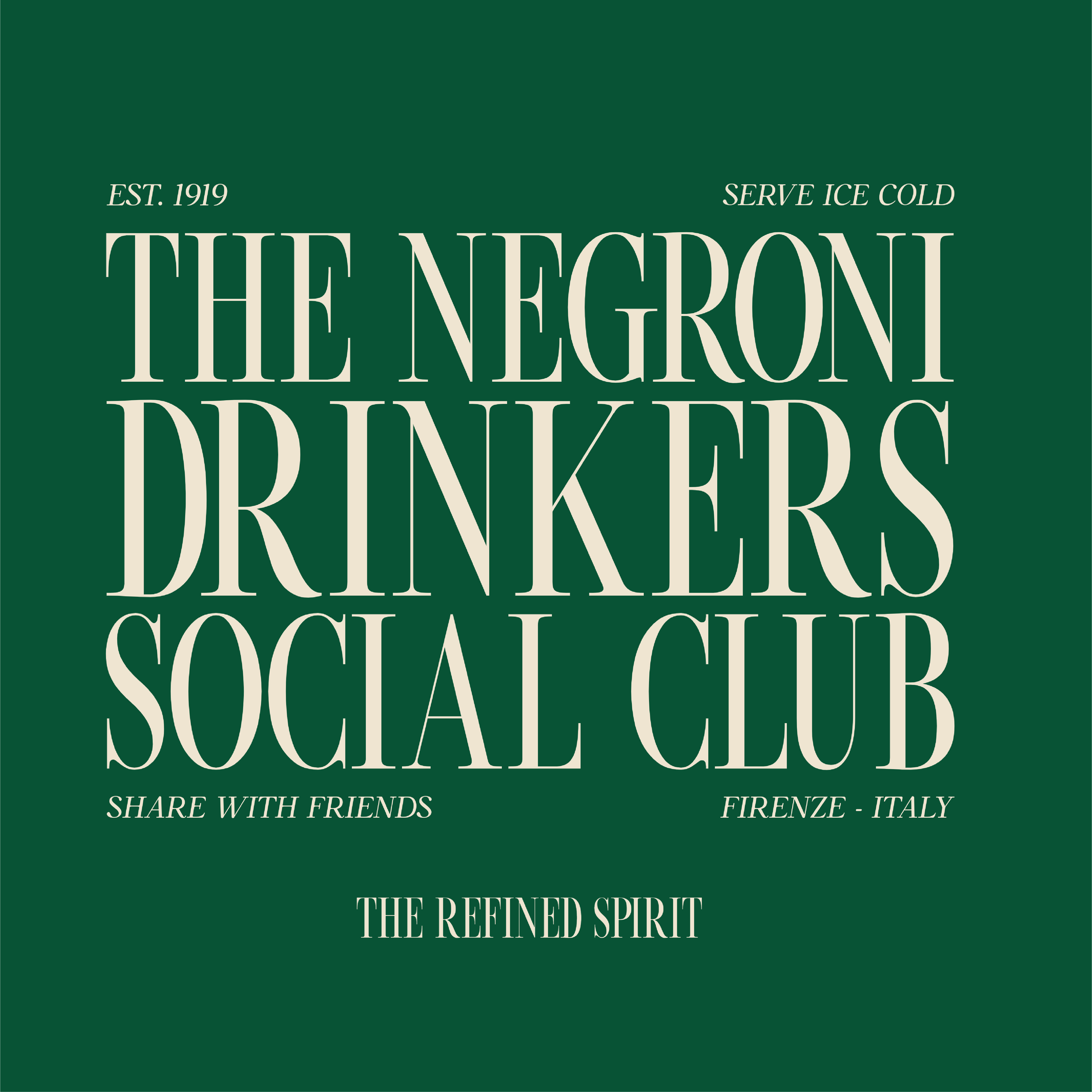 The Negroni Drinkers Social Club - Heavyweight Organic T-shirt - The Refined Spirit
